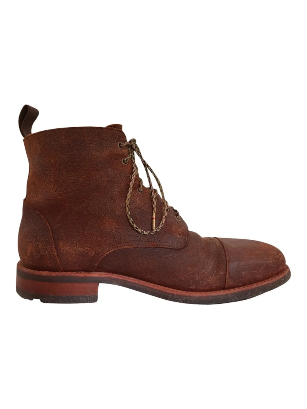 Taft Dragon Lace-Up Cap-Toe Boots in Brown Leather Men's Size 9